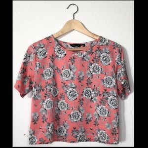 New Look Pink Floral Crop SZ 10